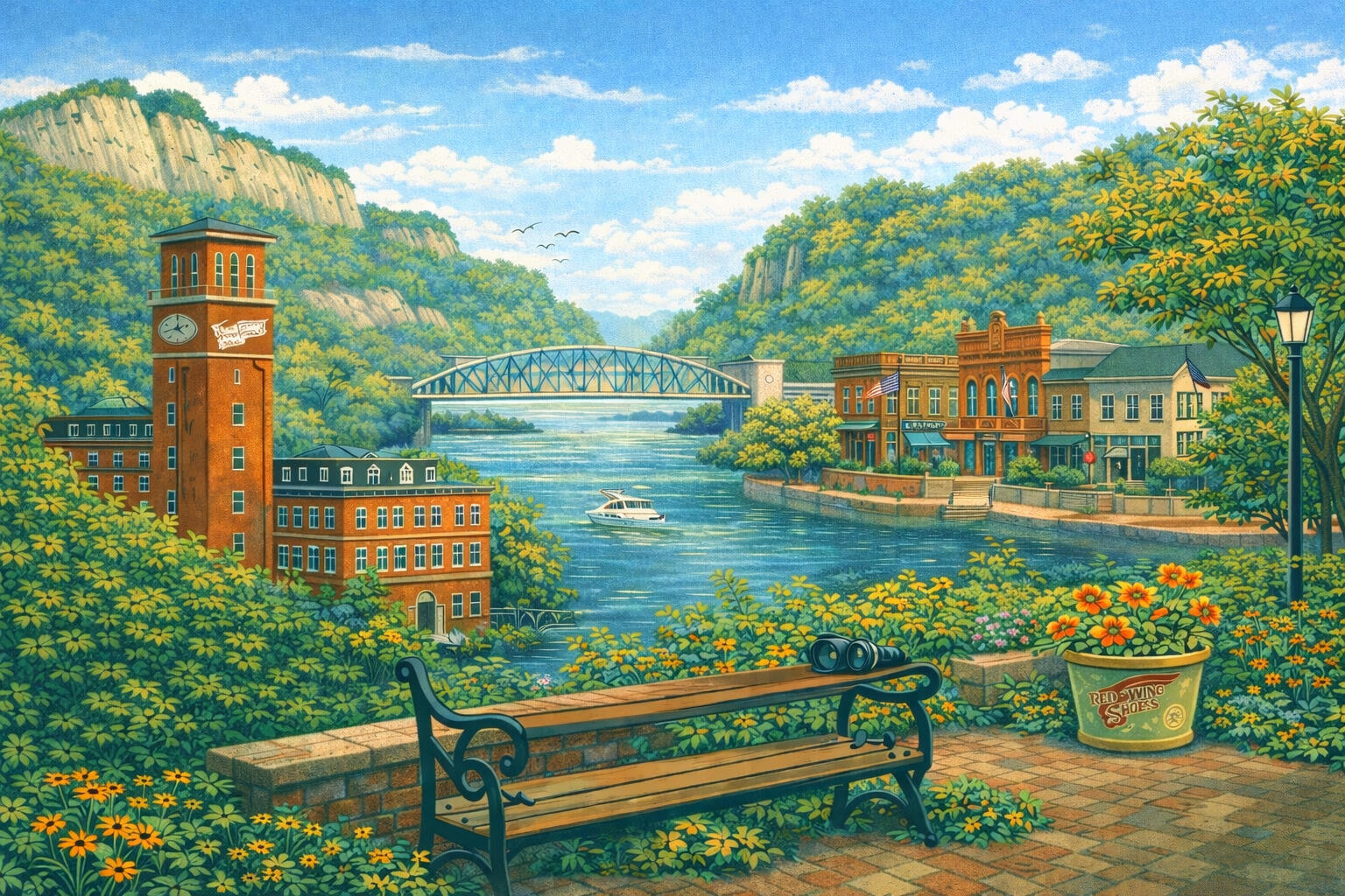 lindsborg town illustration