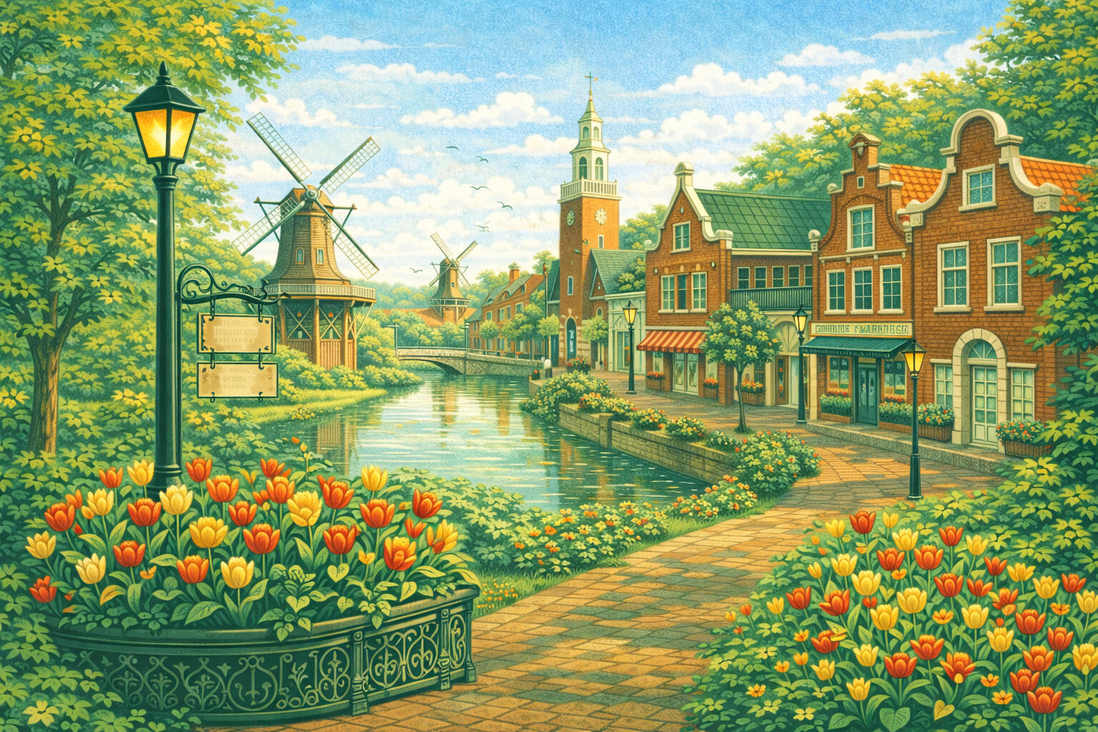 lindsborg town illustration
